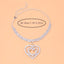 Elegant Heart Shape Copper Anklet with Rhinestone Pendant