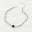 Elegant Modern Imitation Pearl Pendant Necklace with Black and White Beaded Design