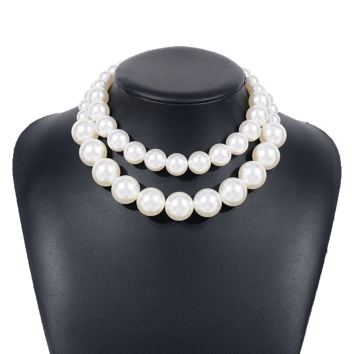 Elegant Modern Double Layer Imitation Pearl Choker Necklace