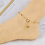 Elegant Butterfly & Star 18K Gold Plated Stainless Steel Anklet with Shell Tassel and Zirconia Accents