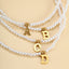 Elegant Alphabet Pearl Pendant Necklace - Alloy Copper Chain