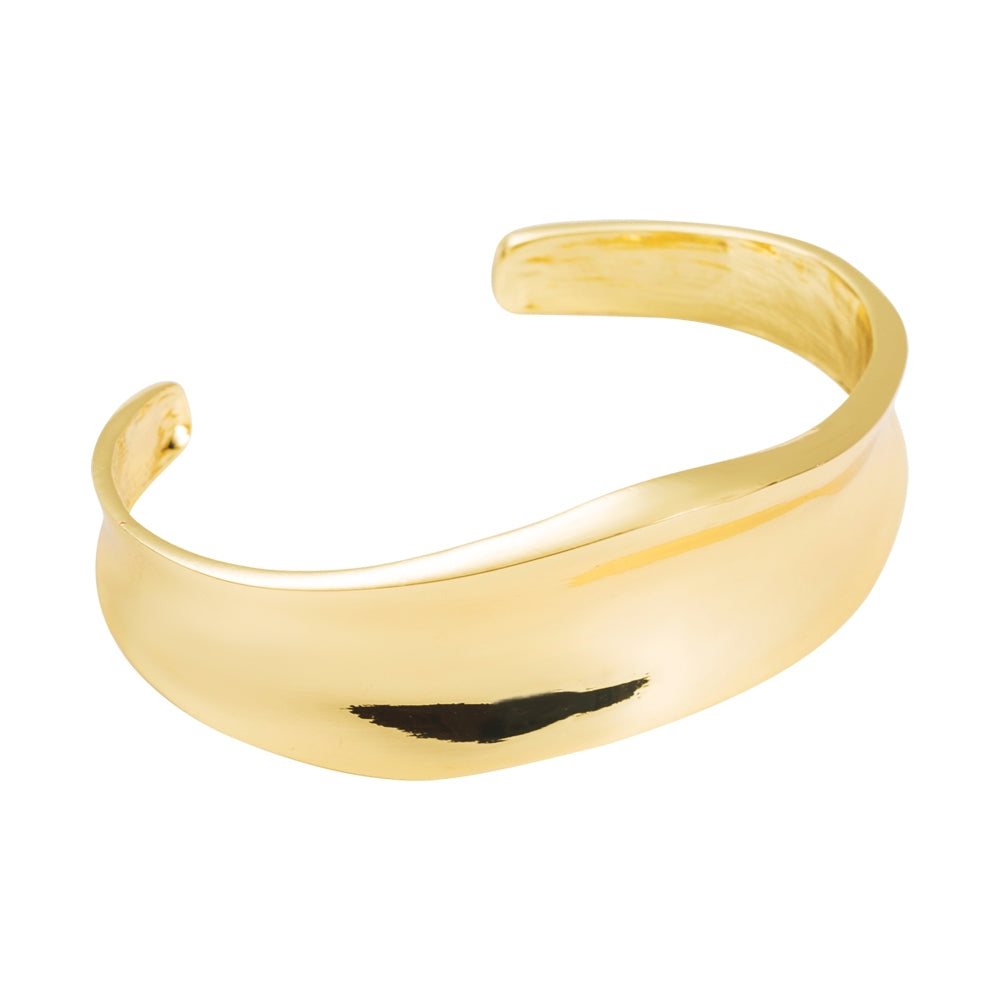 Elegant Minimalist Water Droplet Gold & Silver Plated Open Bangle Bracelet - Unisex Fashion Jewelry