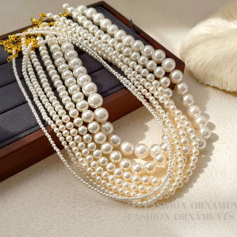 Elegant Streetwear Vintage Crystal Imitation Pearl Necklace