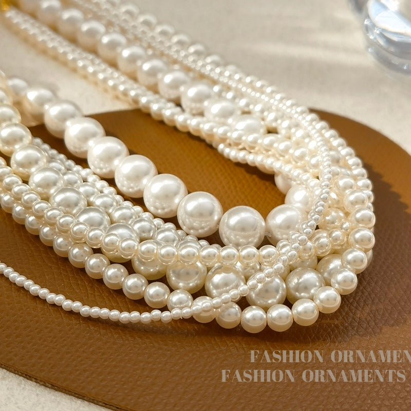 Elegant Streetwear Vintage Crystal Imitation Pearl Necklace