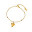 18K Gold Plated Heart Shape Rhinestone Anklet - Fairy Style Stainless Steel Design