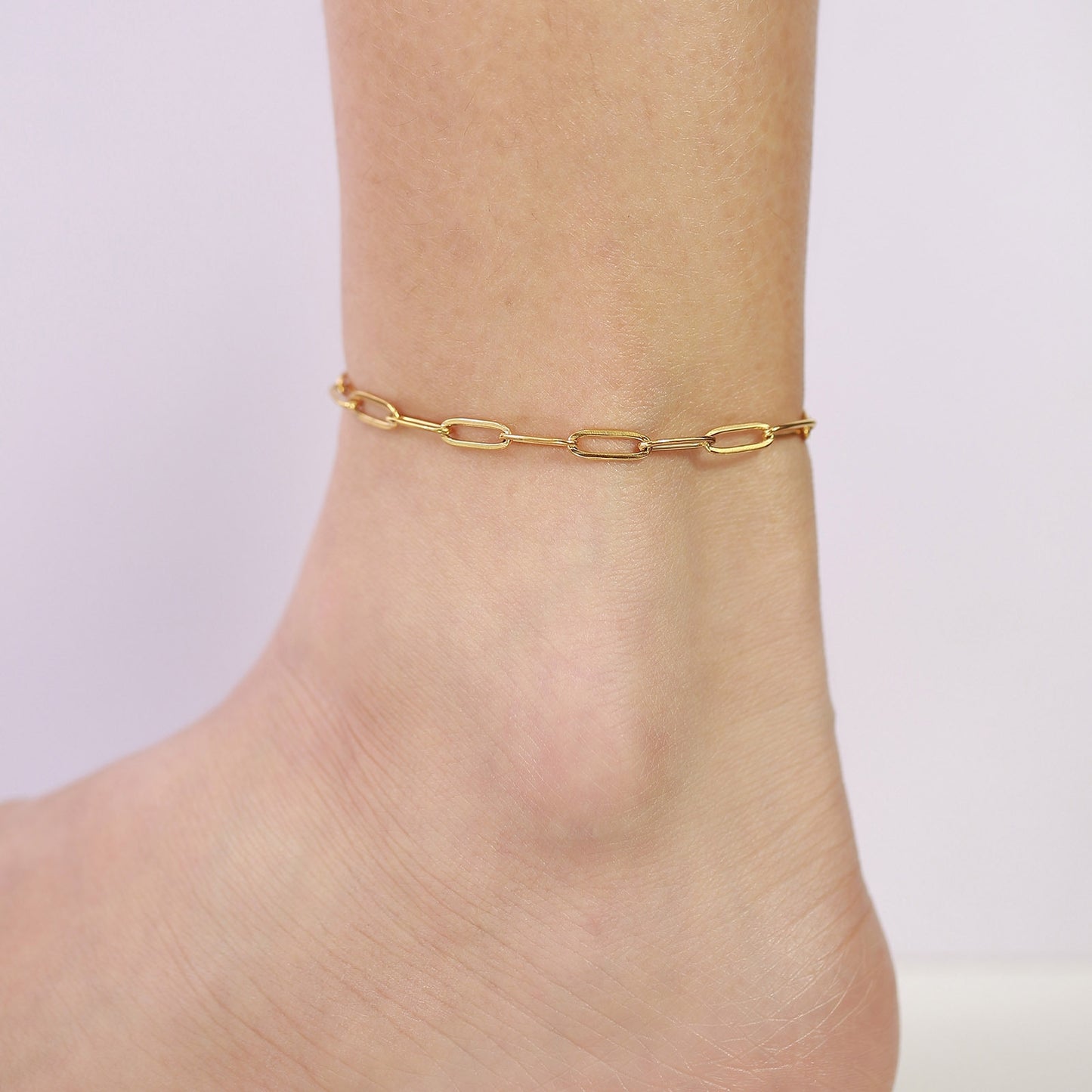 Wholesale Fashion Geometric 201 Stainless Steel Gold Plated Anklet for Women