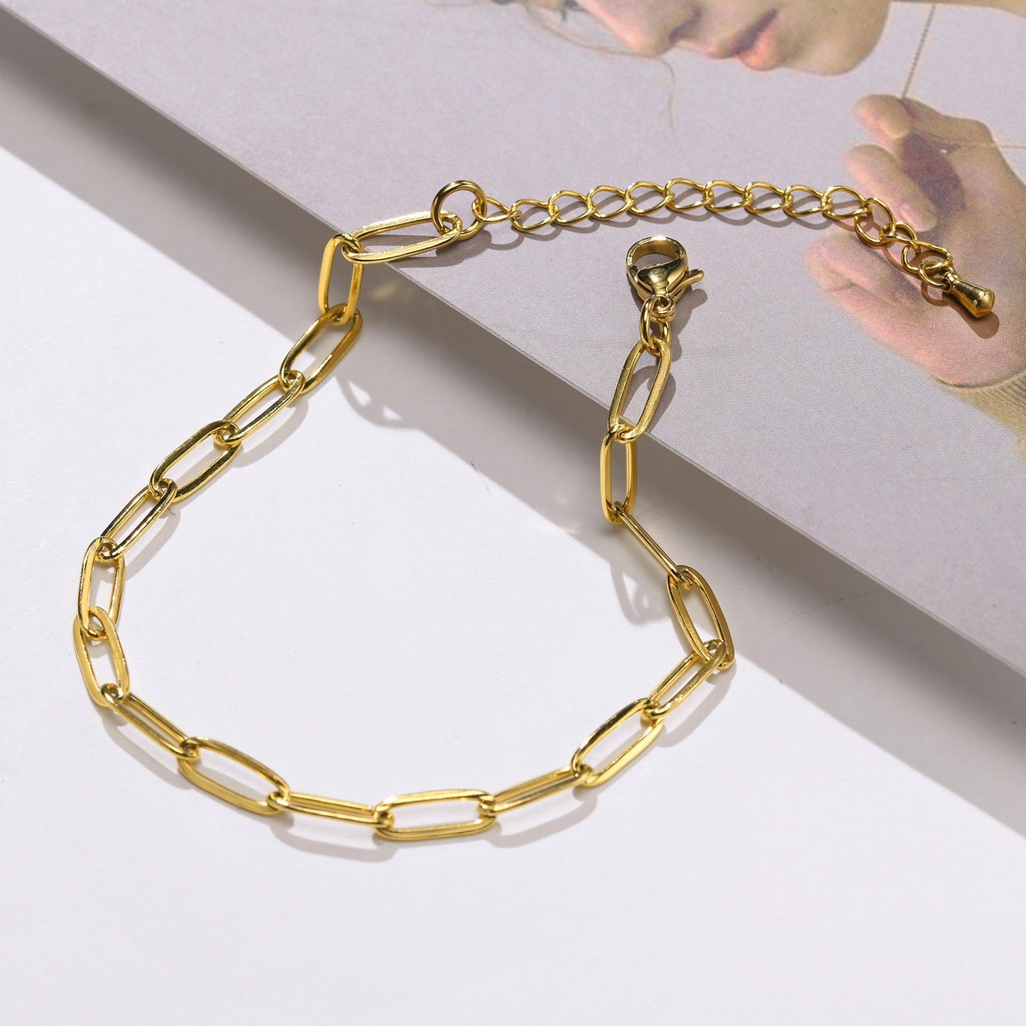 Wholesale Fashion Geometric 201 Stainless Steel Gold Plated Anklet for Women