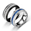 Geometric Stainless Steel Ring with Single Row Zircon for Men - Minimalist Fashion Jewelry