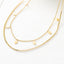 Rhombus Stainless Steel Layered Necklace with 18K Gold Plating