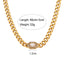 18K Gold Plated Zircon Stainless Steel Cuban Chain Bracelet Necklace Set