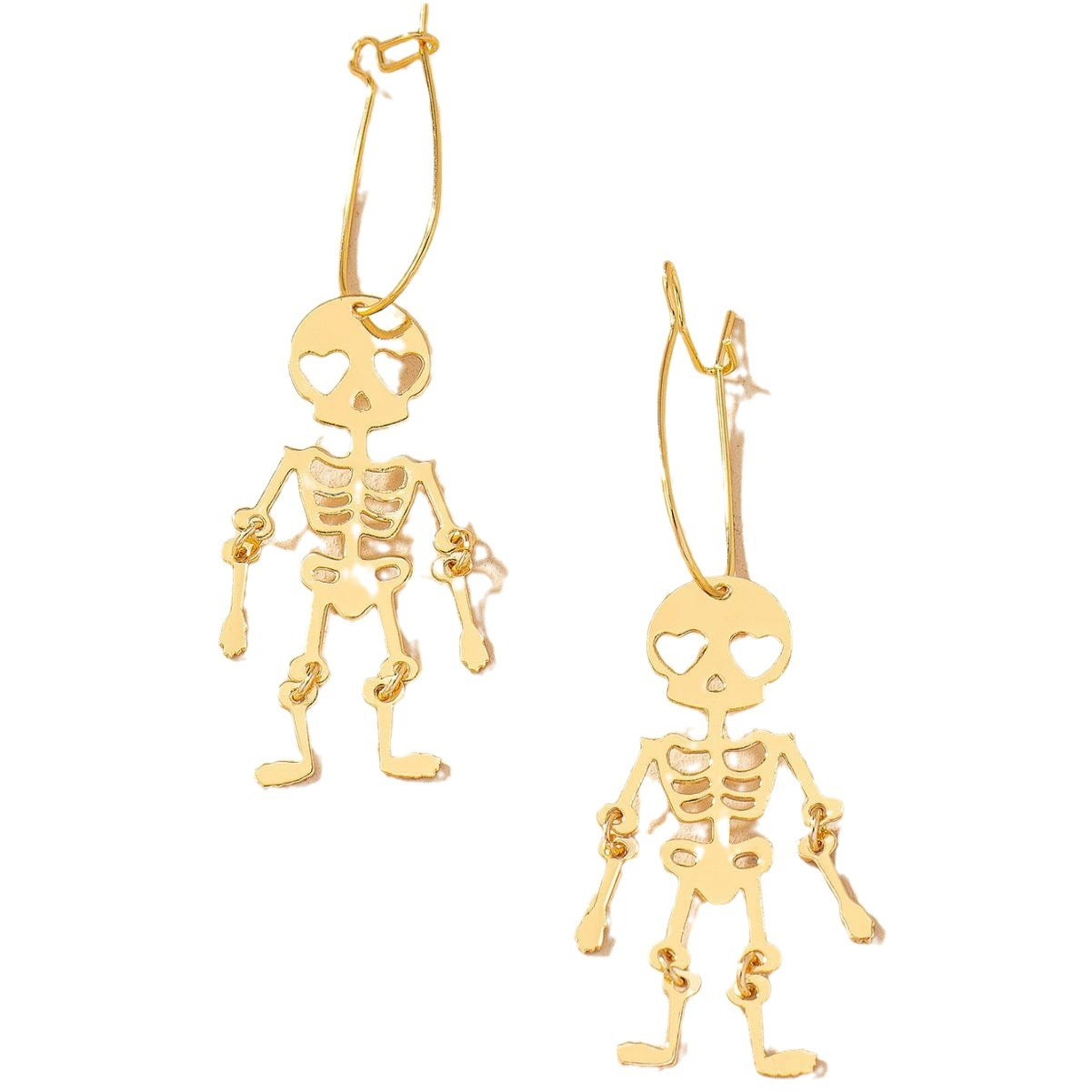 Skull Skeleton Metal Plated Drop Earrings for Halloween