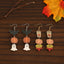 Halloween Pumpkin Ghost Wood Drop Earrings - Creative Hollow Design