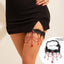 Gothic Queen Geometric Crystal Lace Thigh Chain with Tassels