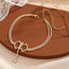 Hawaiian Vacation Bow Knot Rhinestone Double Layer Anklet for Women