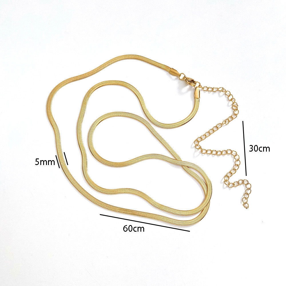 Hawaiian Tropical Geometric 18K Gold Plated Stainless Steel Double Layer Snake Chain Waist Body Chain