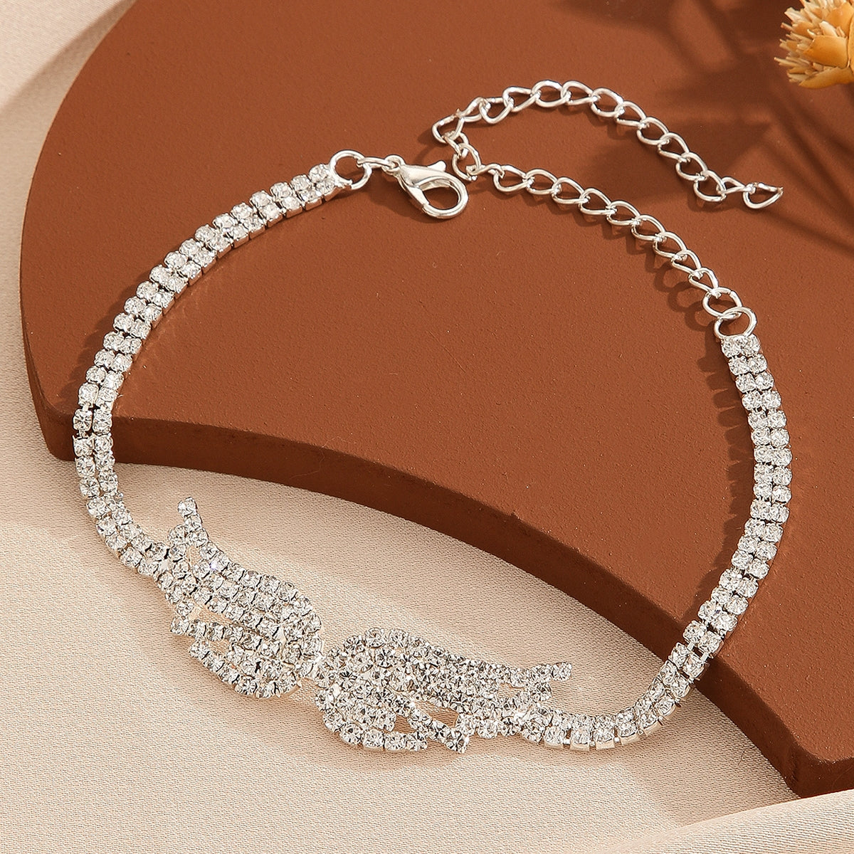 Hawaiian Vacation Copper Rhinestone Wing Anklet for Women