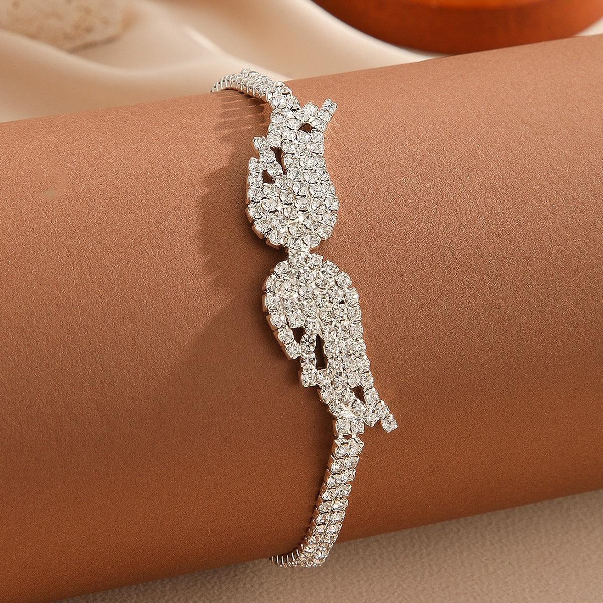 Hawaiian Vacation Copper Rhinestone Wing Anklet for Women