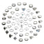 Bohemian Hip-Hop Geometric Water Droplet Moonstone Ring Set - 56 Pieces