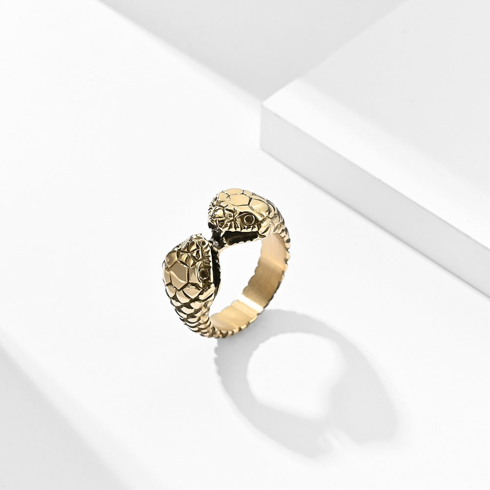 18K Gold Plated Retro Snake Stainless Steel Ring