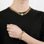 Hip-Hop Geometric Stainless Steel 18K Gold Plated Skull Necklace and Bracelet Set