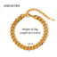 18K Gold Plated Cuban Link Chain Titanium Steel Necklace and Bracelet Set