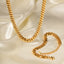 18K Gold Plated Cuban Link Chain Titanium Steel Necklace and Bracelet Set