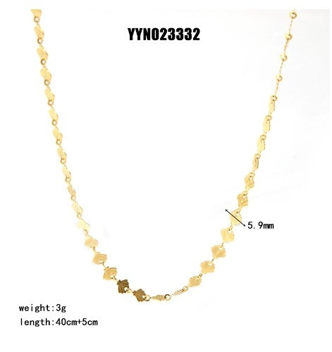 18K Gold Plated Stainless Steel Shell Necklace and Bracelet Set