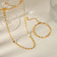 18K Gold Plated Stainless Steel Shell Necklace and Bracelet Set