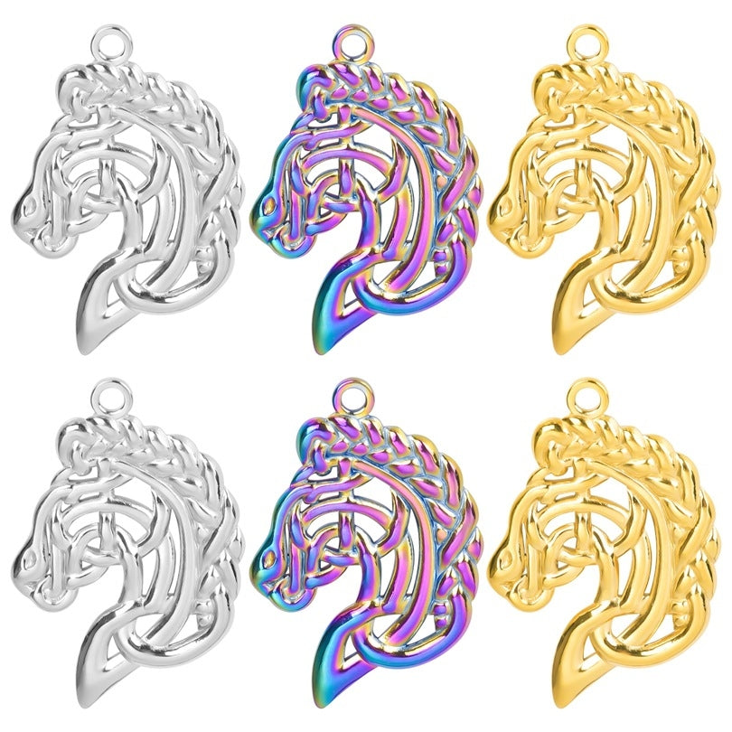 IG Style 18K Gold Plated Stainless Steel Horse Pendant Necklace