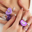 Heart Shape Butterfly Resin Ring Set - 8pcs Y2K Style Fashion Jewelry