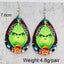 Cartoon Christmas Hat Monster Wood Drop Earrings