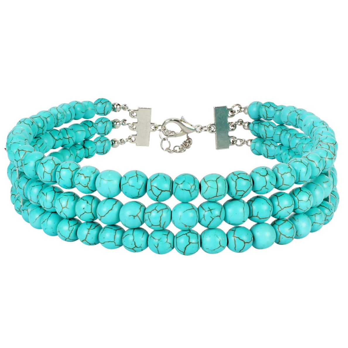 Imitation Turquoise Multi-layer Choker Necklace Set