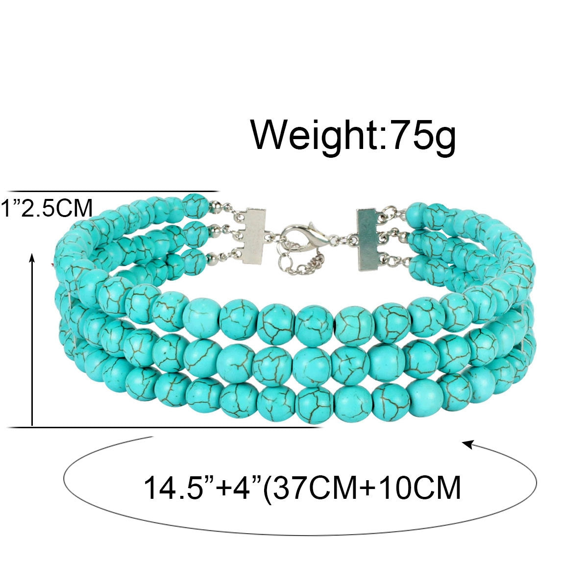 Imitation Turquoise Multi-layer Choker Necklace Set