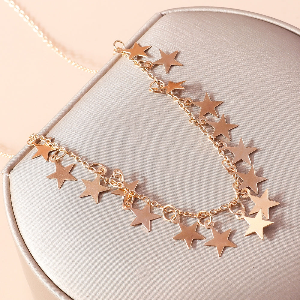 Elegant Star Alloy Pendant Necklace - Fashionable Minimalist Design