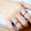 Stainless Steel Rhinestone Rose Gold Plated Square Zircon Couple Rings