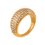 Luxurious Geometric Titanium Steel Rhinestone 18K Gold Plated Rings for Women