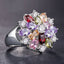 Wholesale Modern Flower Gemstone Silver Plated Party Rings