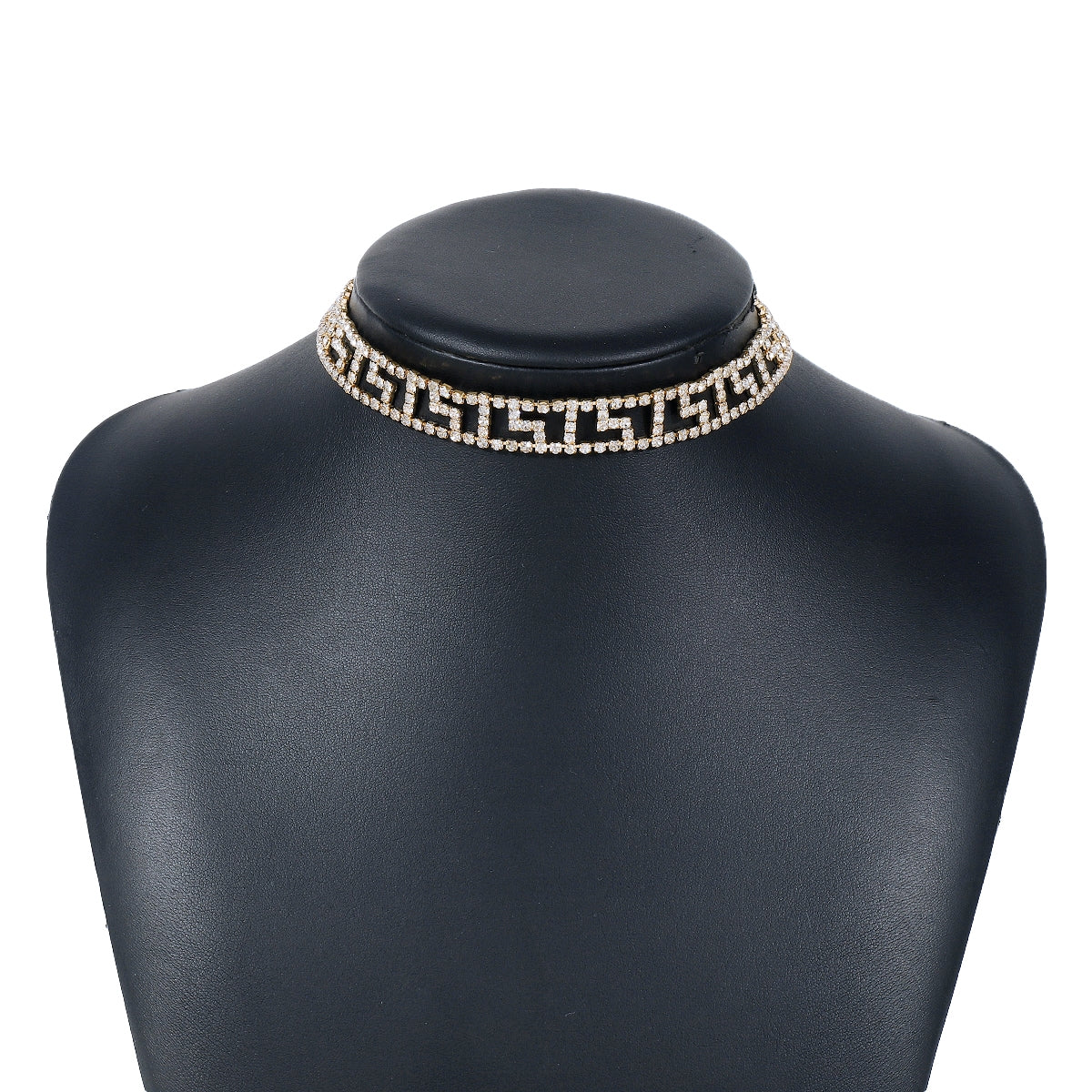 Modern Geometric Rhinestone Inlay Choker Necklace