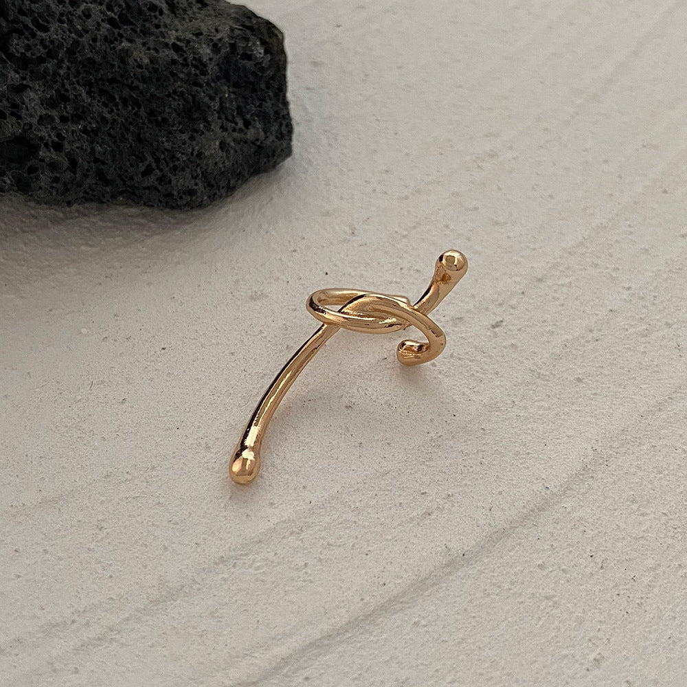 Nordic Style Knot 14k Gold Plated Ear Cuff Clips - Minimalist Design