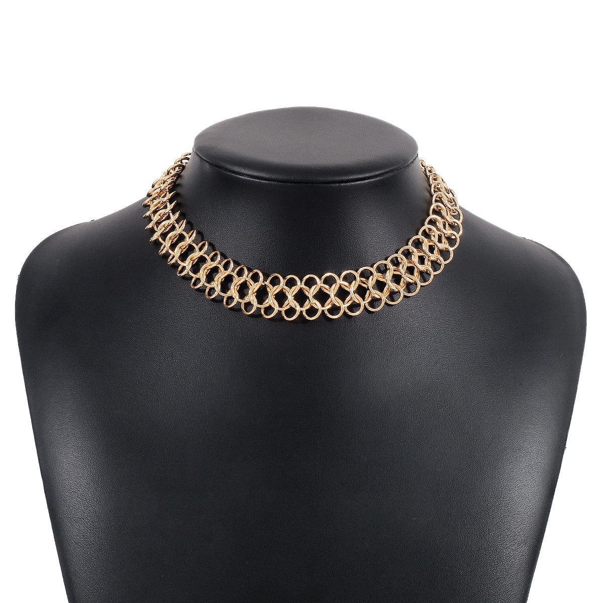 Punk Streetwear Solid Color Iron Hollow Out Statement Necklace