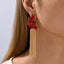 Retro Colorful Acrylic Flower Tassel Drop Earrings for Women