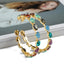 Retro Semicircle Zinc Alloy Hollow Out Studs & Colorful Glass Rhinestone Hoop Earrings