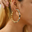 Retro Semicircle Zinc Alloy Hollow Out Studs & Colorful Glass Rhinestone Hoop Earrings