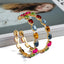 Retro Semicircle Zinc Alloy Hollow Out Studs & Colorful Glass Rhinestone Hoop Earrings