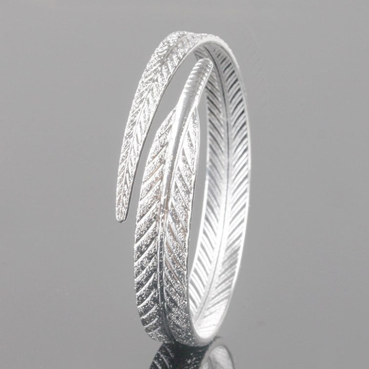 Retro Angel Feather Adjustable Alloy Bangle Bracelet