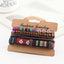 Retro Geometric Leather and Wooden Beads Multi-Layer Bracelet Set