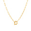 Retro Geometric Titanium Steel Pendant Necklace with 18k Gold Plated Blade Chain