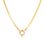 Retro Geometric Titanium Steel Pendant Necklace with 18k Gold Plated Blade Chain