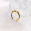 Retro Titanium Steel 18K Gold Plated Bamboo Design Adjustable Ring