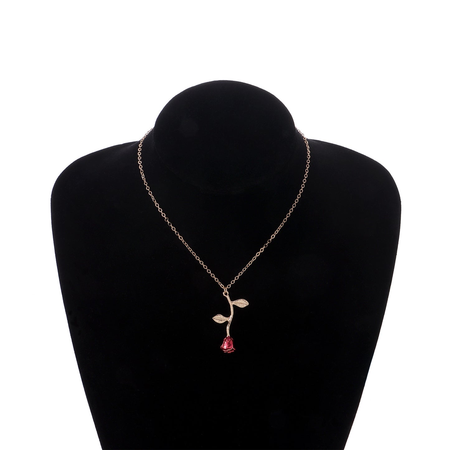 Romantic Rose Alloy Pendant Necklace for Women - Trendy and Elegant Fashion Jewelry